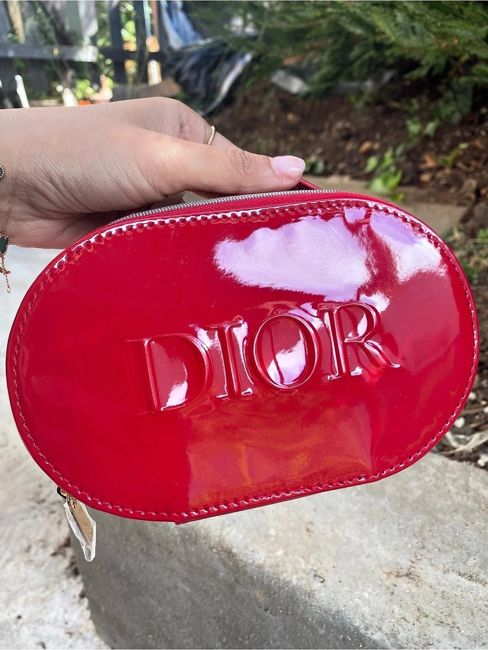 Dior Red Patent Vanity Case Cosmetic Case in Red